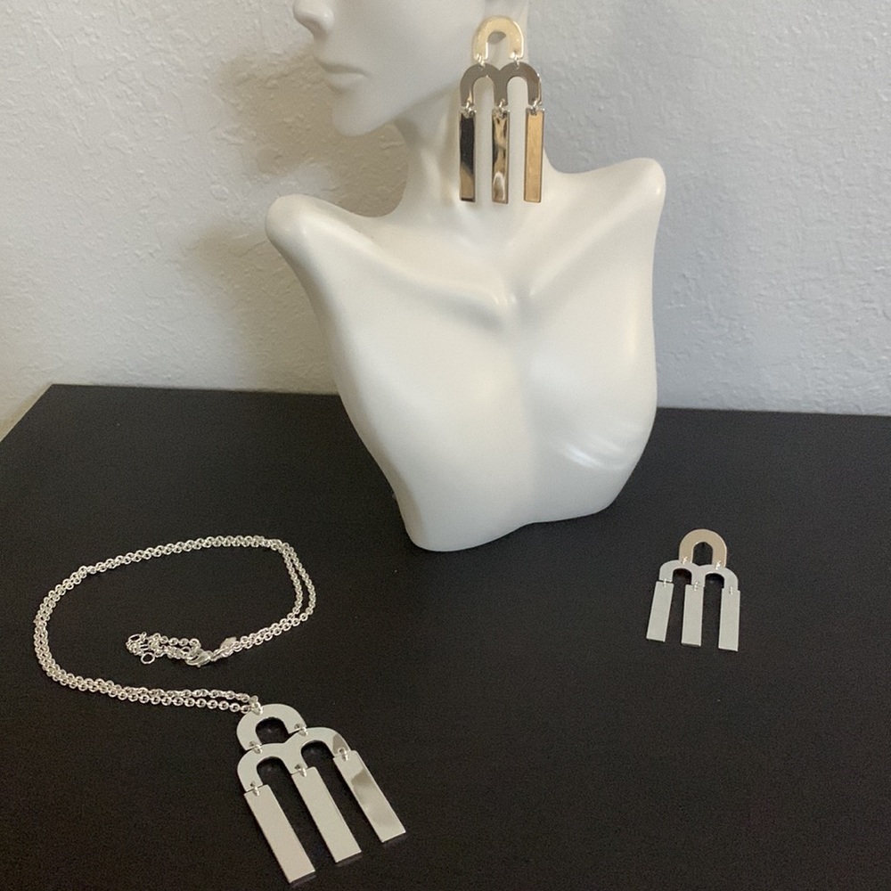 J Crew “Tuning Fork” Matching Necklace & Earrings